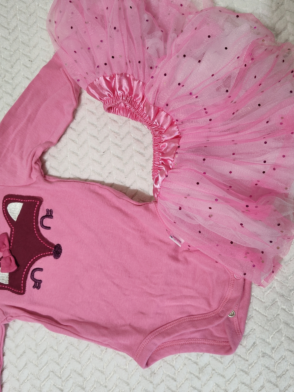 Gerber Pink Tulle Tutu Bodysuit with Fox Appliqué